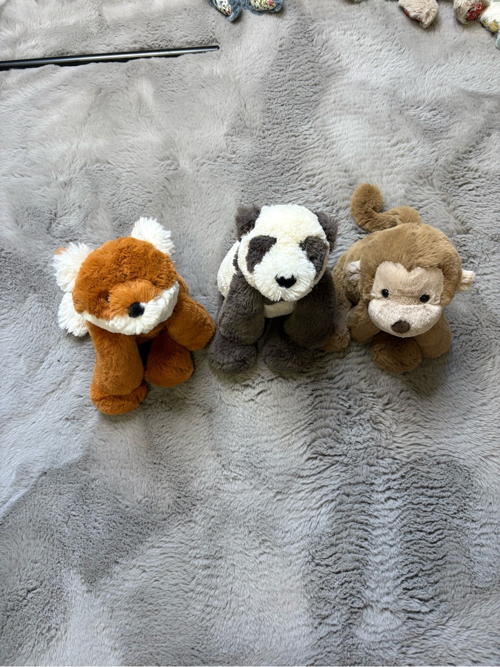 Jellycat Smudge Trio BNWT Fox, Monkey,Panda